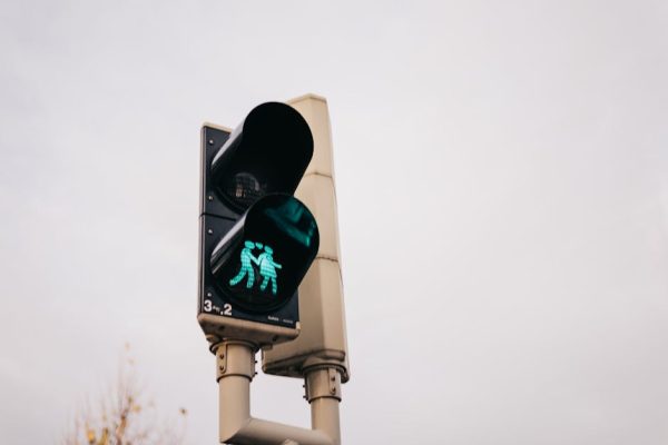 Closeup of a Green Pedestrian Light