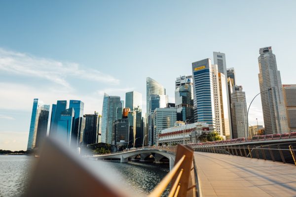 a view of a city from a bridge