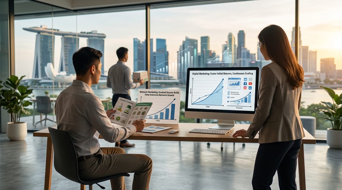 Realistic Income and Time-to-First-Dollar: A Singapore Comparison — Network Marketing vs Digital Marketing: What Is the Difference?